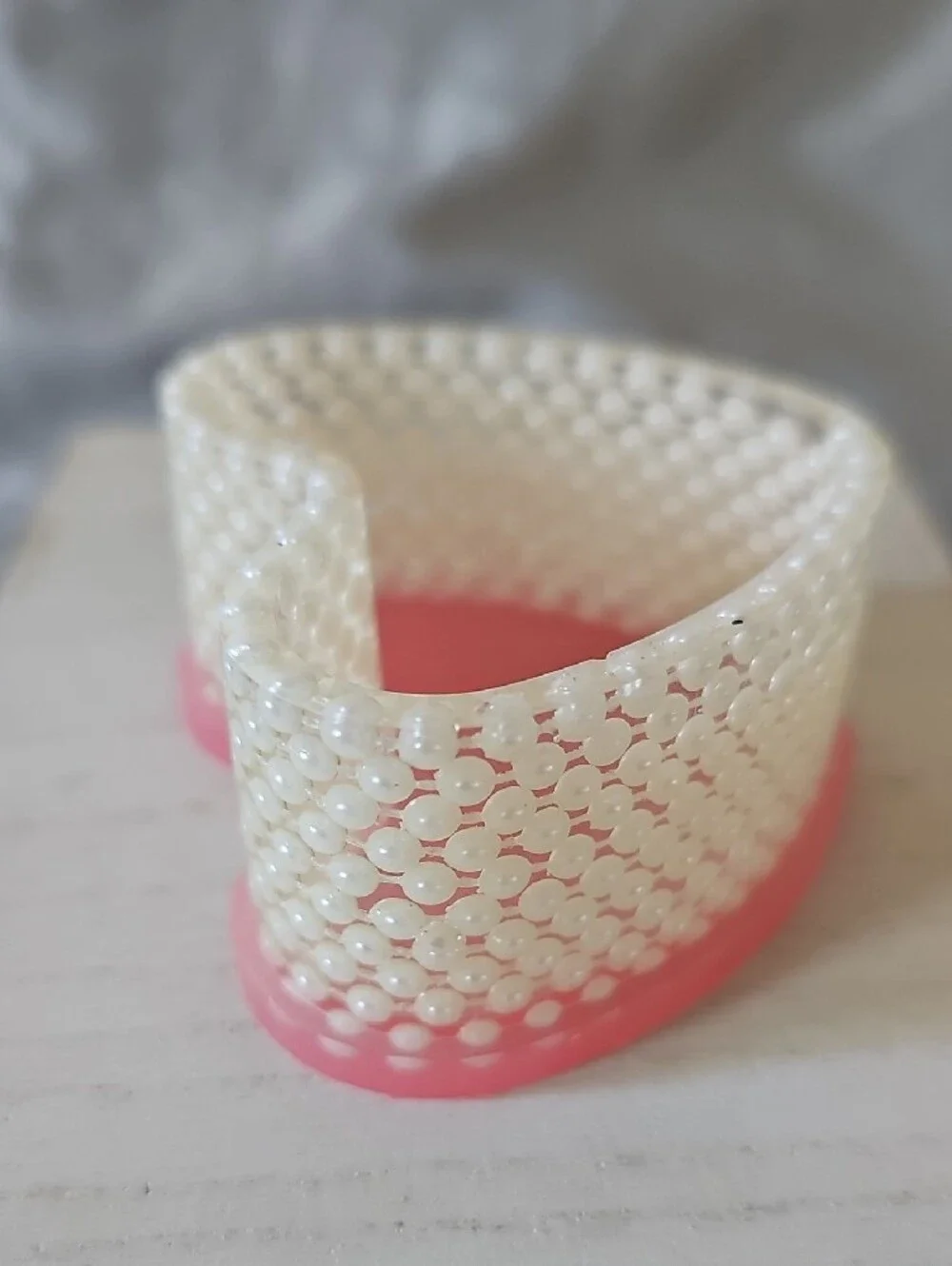Heart Shaped Pink and Pearl Trinket Dish